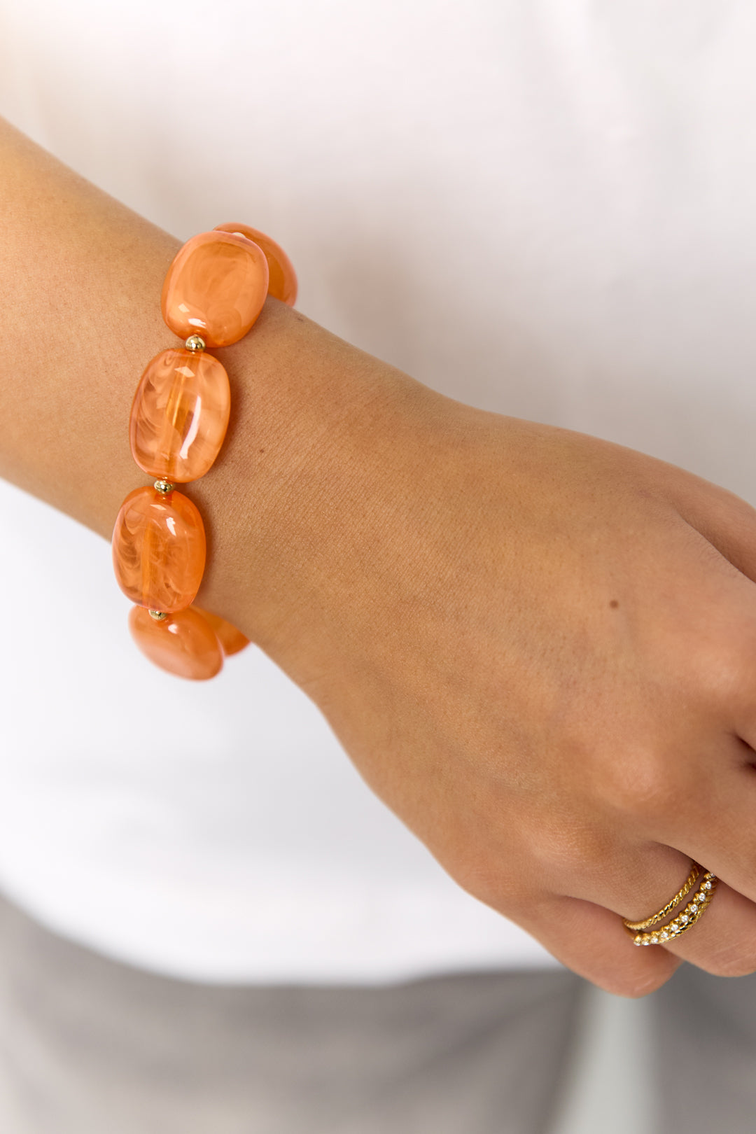 Armband met squoval  kralen