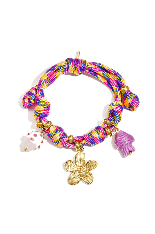 Armbanden met touwbedeltjes, bloemen, casual, dagelijkse, romantische serie, damessieraden